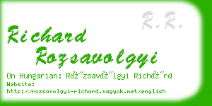 richard rozsavolgyi business card