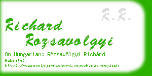 richard rozsavolgyi business card